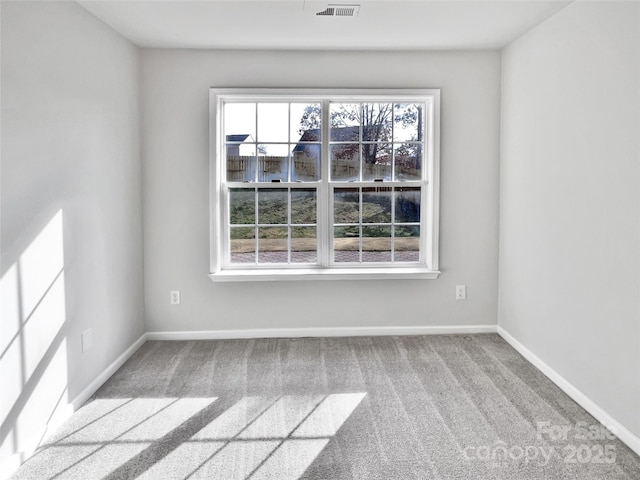 spare room featuring light colored carpet