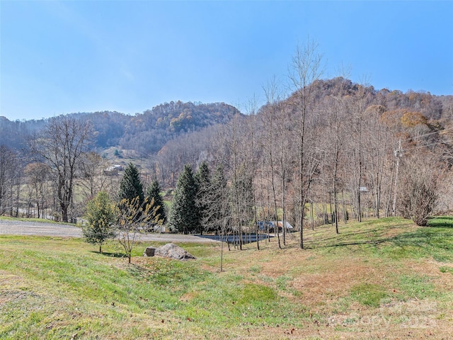 view of mountain feature with a rural view