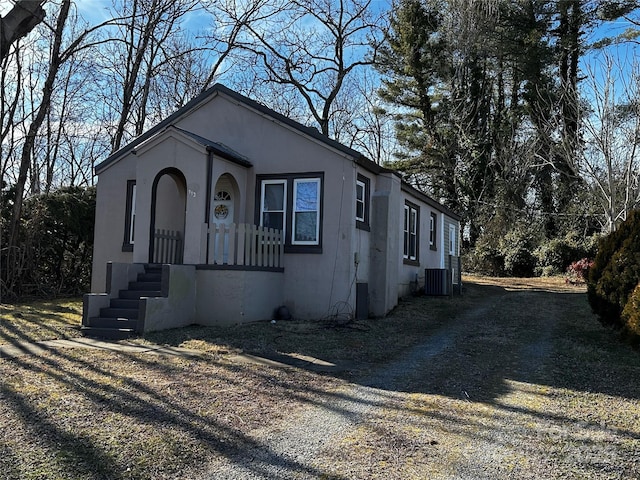 view of front of home with central AC unit