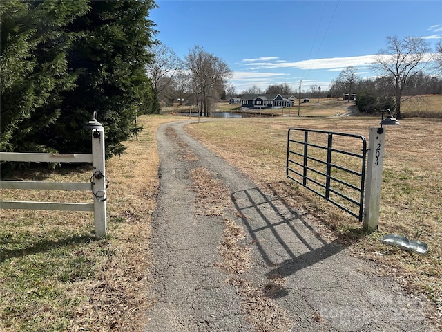 view of road with a rural view