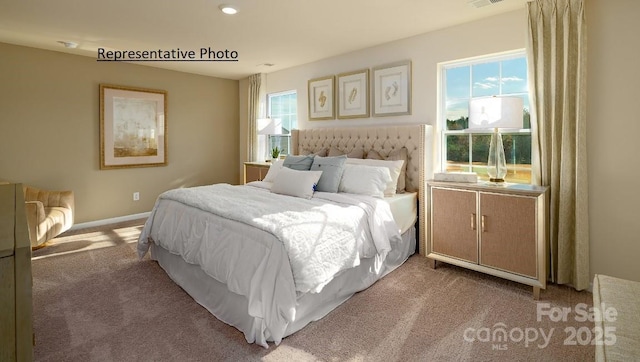 view of carpeted bedroom