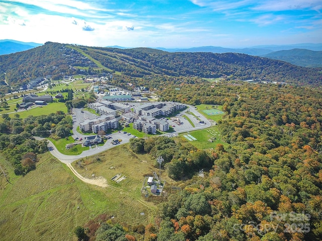 aerial view featuring a mountain view