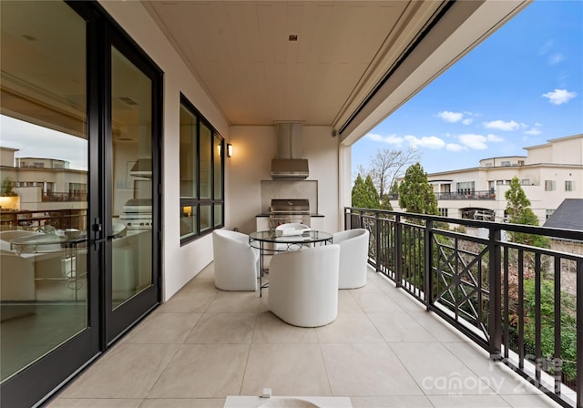 balcony with area for grilling