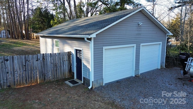 view of garage