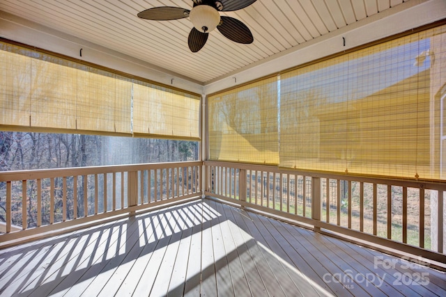 deck featuring ceiling fan