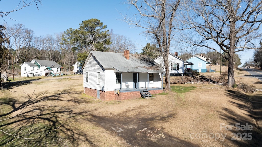 exterior space with covered porch