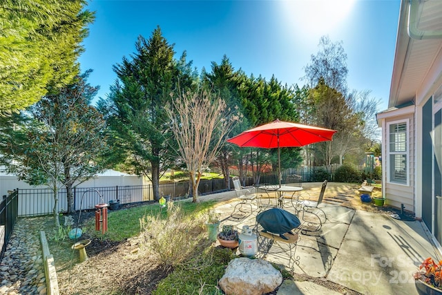 view of yard with a patio