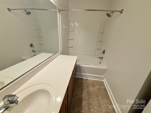 bathroom with sink and bathing tub / shower combination