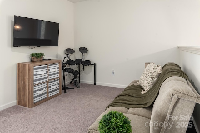 living room featuring carpet floors