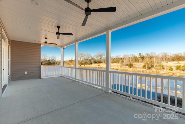 view of patio with ceiling fan