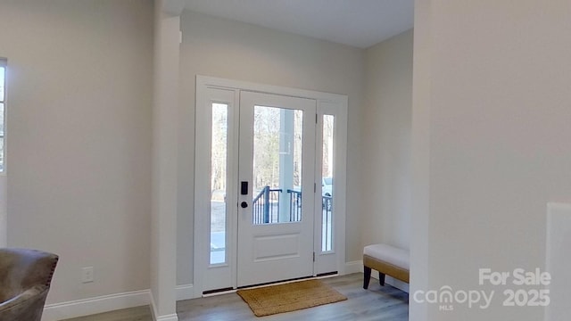 foyer featuring light wood-type flooring