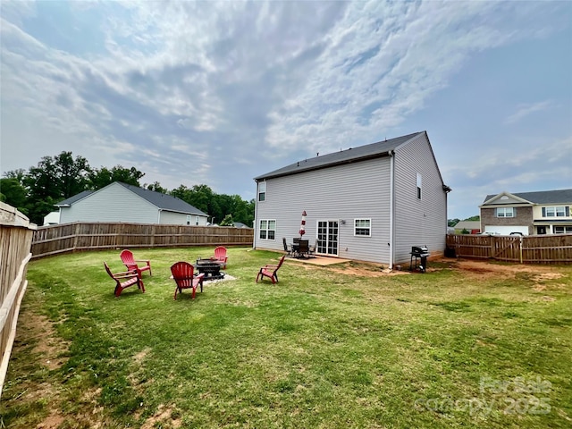 719 Dottie Dr, Boiling Springs, SC 29316 - rear view of property featuring a fire pit