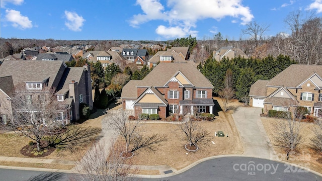 drone / aerial view with a residential view