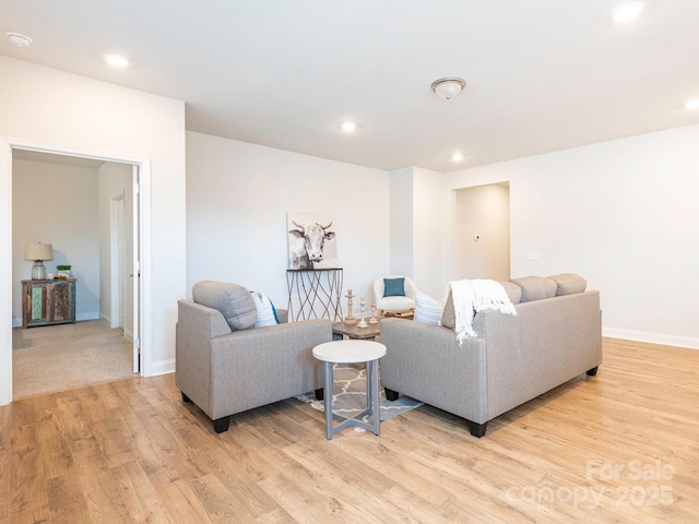 living room featuring light hardwood / wood-style flooring