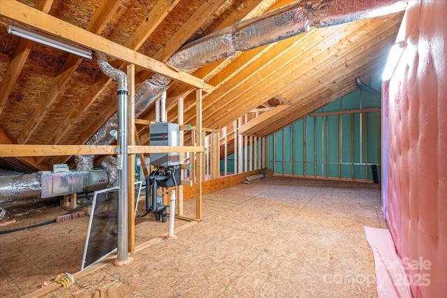 view of unfinished attic