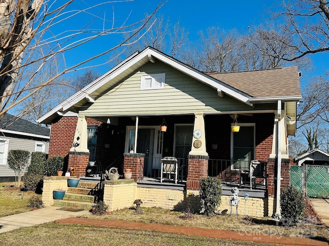 view of front of home featuring covered porch