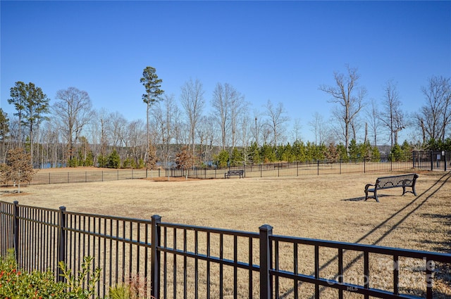 view of yard with a rural view