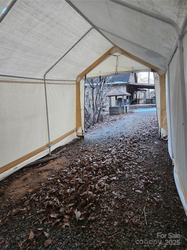 interior space featuring vaulted ceiling