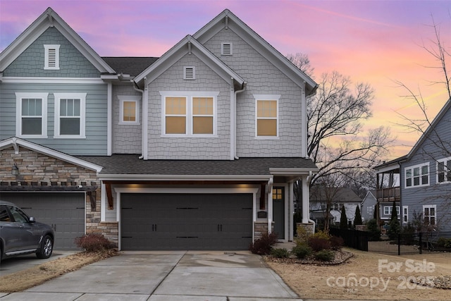 view of front facade featuring a garage