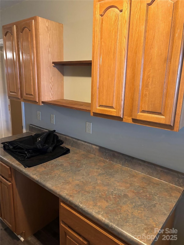 kitchen with built in desk