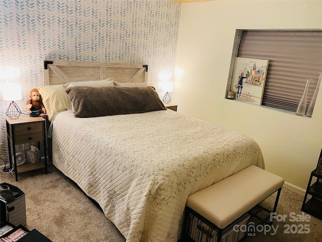 bedroom with carpet floors