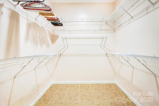 view of walk in closet