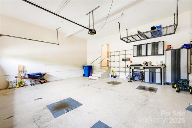 garage featuring a garage door opener