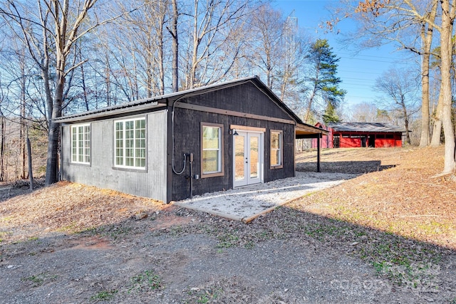 exterior space with french doors