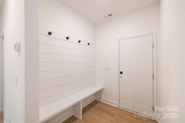 mudroom featuring light hardwood / wood-style flooring