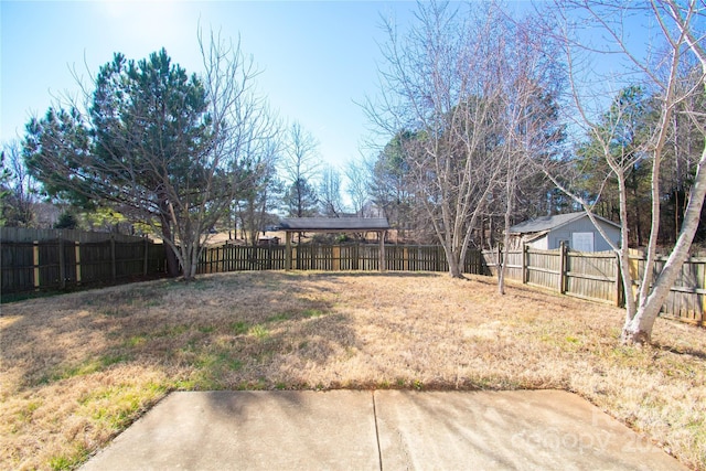 view of yard featuring a patio