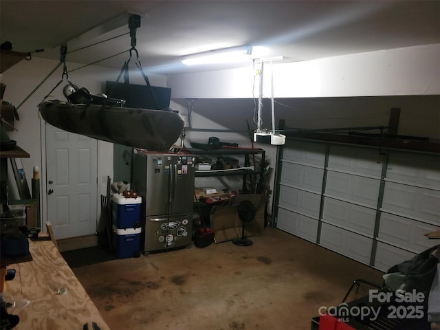 garage featuring a garage door opener