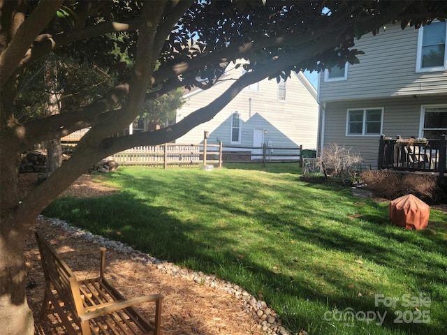 view of yard with fence