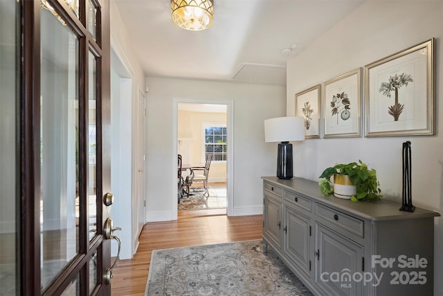 7135 Folger Dr, Charlotte, NC 28270 - entryway with light wood-style flooring and baseboards
