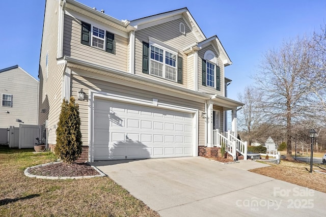 view of front facade with a garage