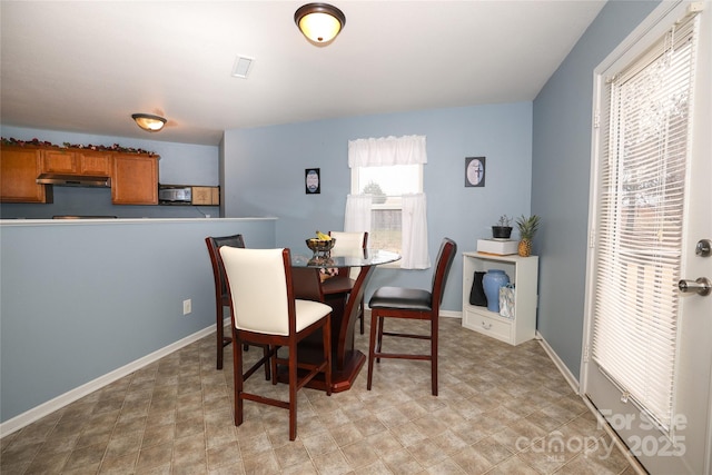 view of dining area