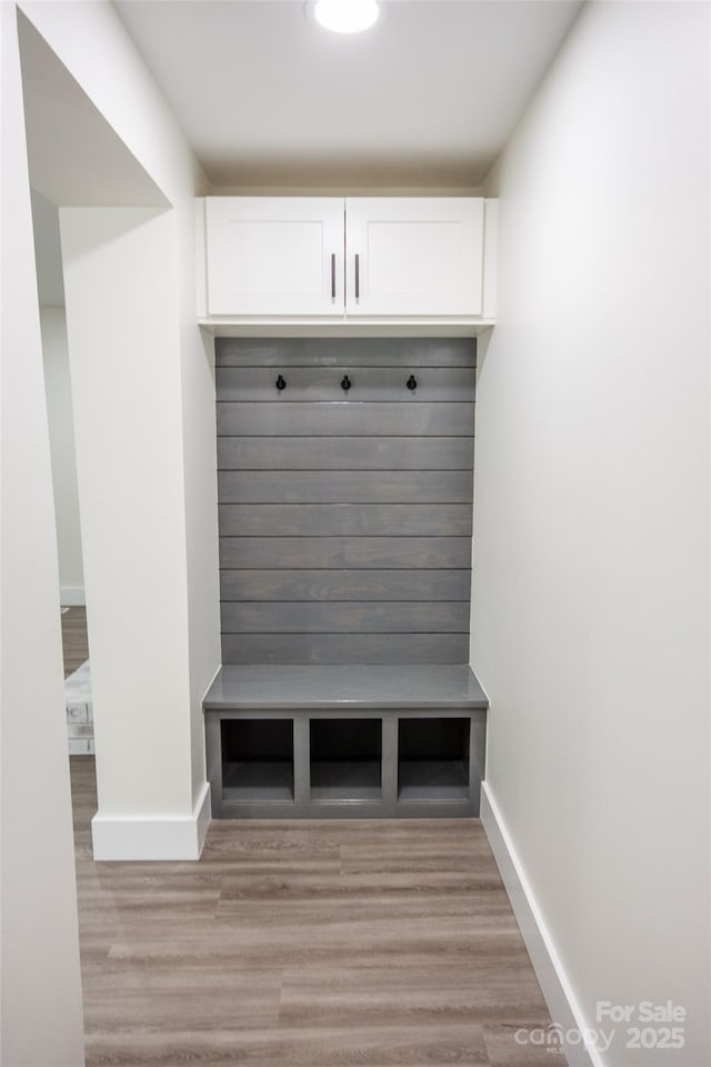 mudroom with light wood-type flooring