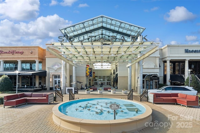 view of pool with an outdoor living space