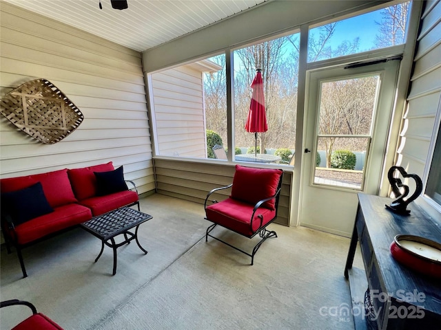 sunroom featuring a wealth of natural light