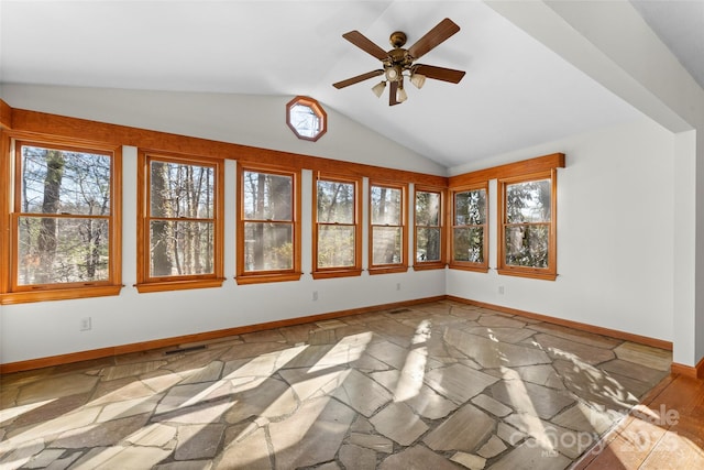 550 Kinross Dr, Flat Rock, NC 28731 - unfurnished sunroom featuring ceiling fan and lofted ceiling