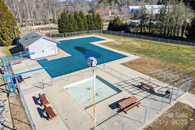 550 Kinross Dr, Flat Rock, NC 28731 - view of swimming pool with a patio area and a lawn