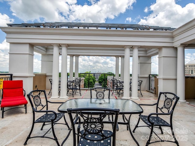 view of patio / terrace with a gazebo