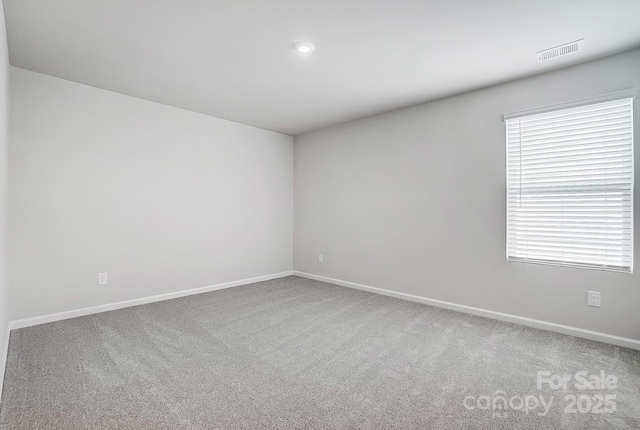 spare room featuring a wealth of natural light and carpet