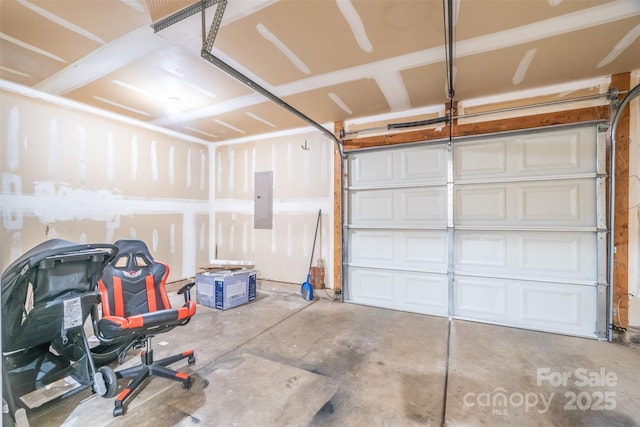 garage with electric panel