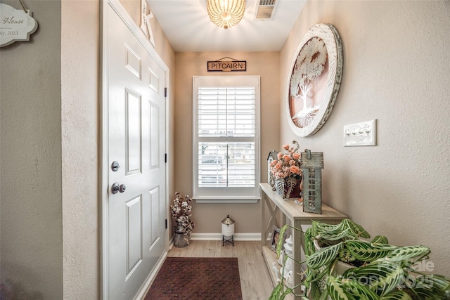 entryway featuring light hardwood / wood-style flooring