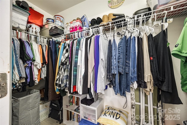 view of walk in closet