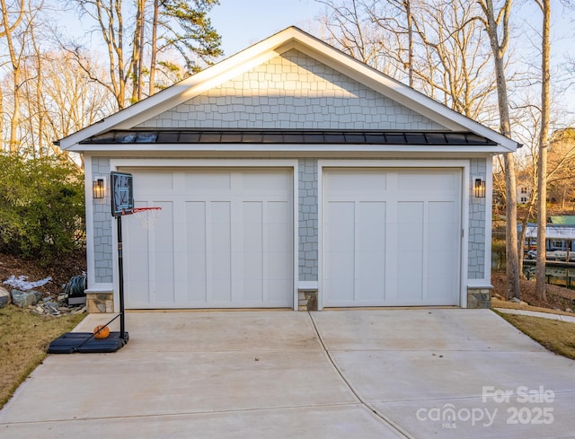 view of garage