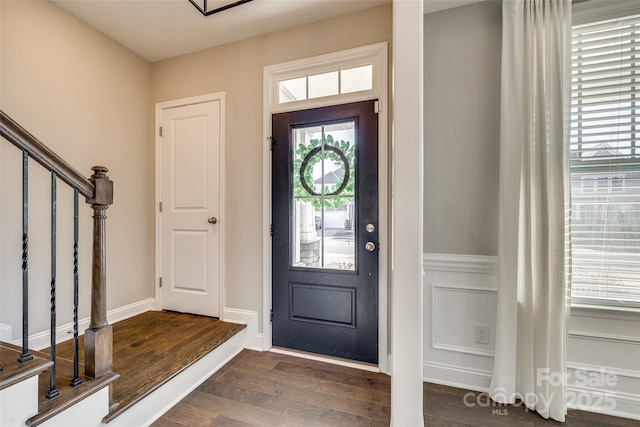 entryway featuring dark hardwood / wood-style floors