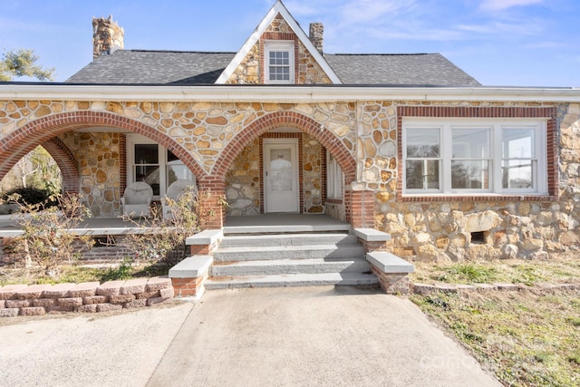 view of front of home featuring covered porch