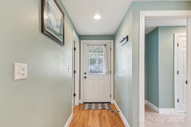 entryway featuring light wood-type flooring