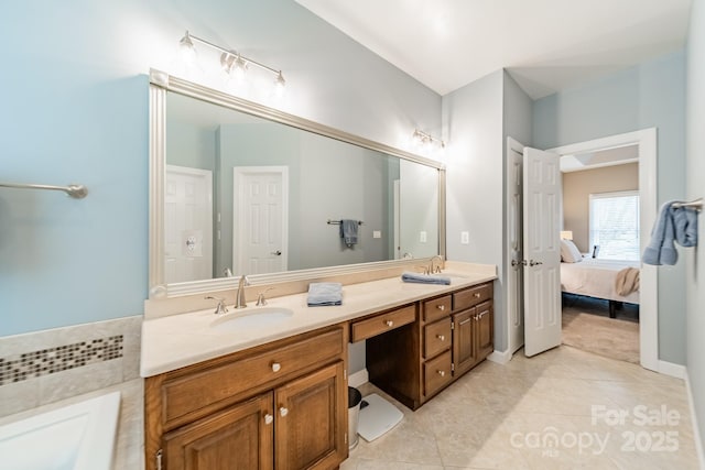 bathroom featuring vanity and tile patterned floors